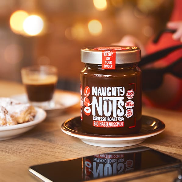 Naughty Nuts Nussbutter Bio Haselnussmus Espresso Roast