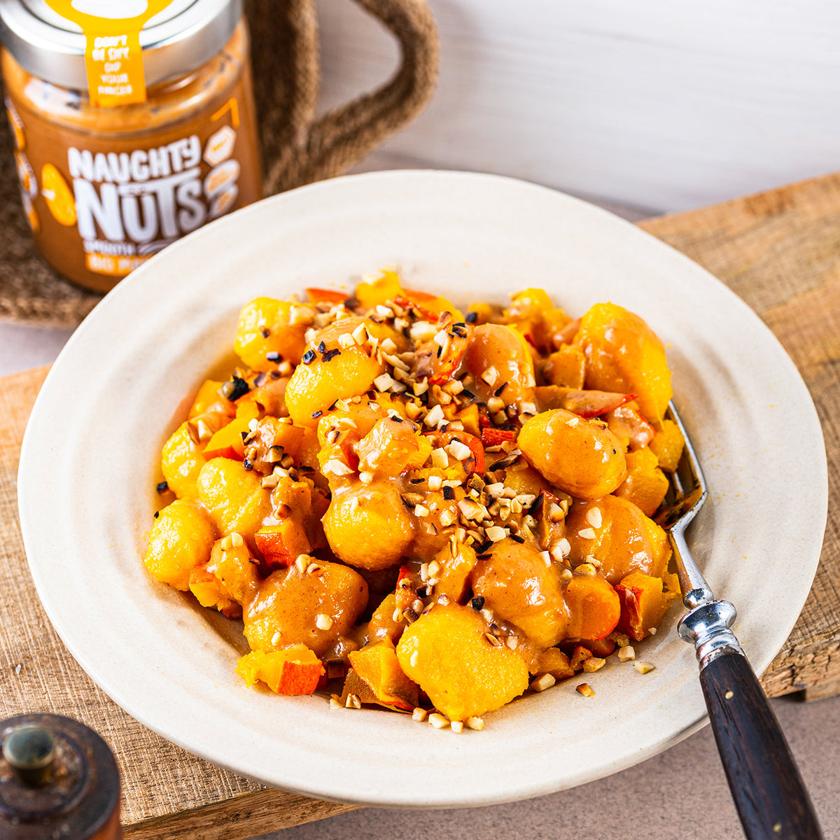 Kürbisgnocchi mit Mandelsauce 