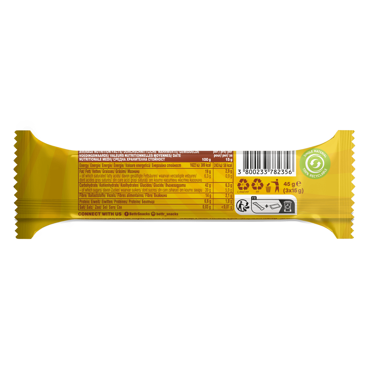 Bett'r Snacks Bio Fruchtkugeln mit Haselnuss- und Kakaofüllung