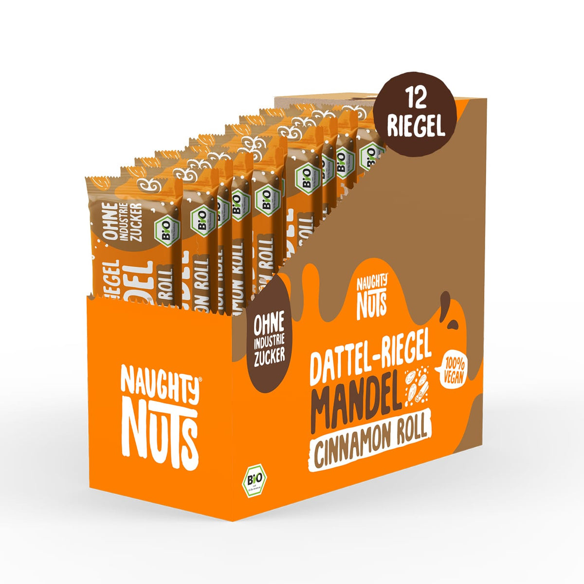 Bio Dattel-Riegel Mandel Cinnamon Roll 12er-Packung