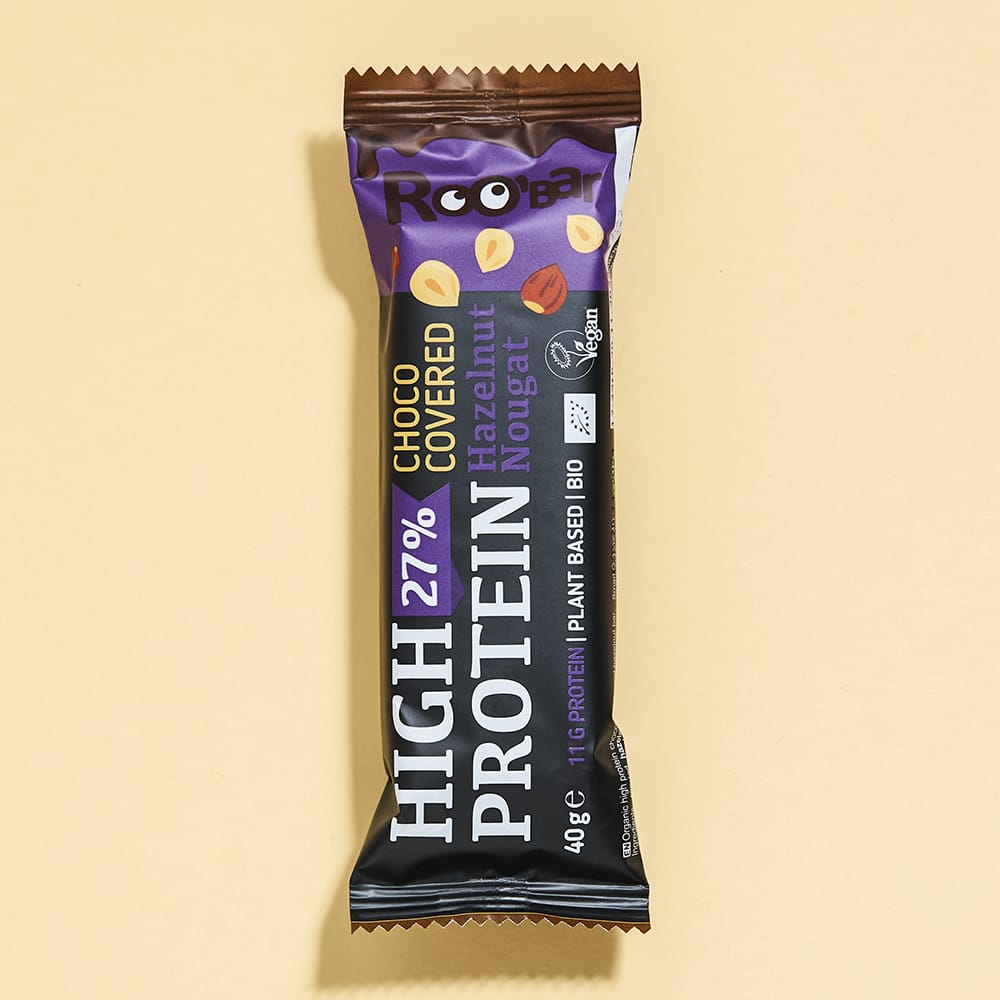 Roobar Schoko-Riegel High-Protein Schokoriegel mit Haselnuss Nougat