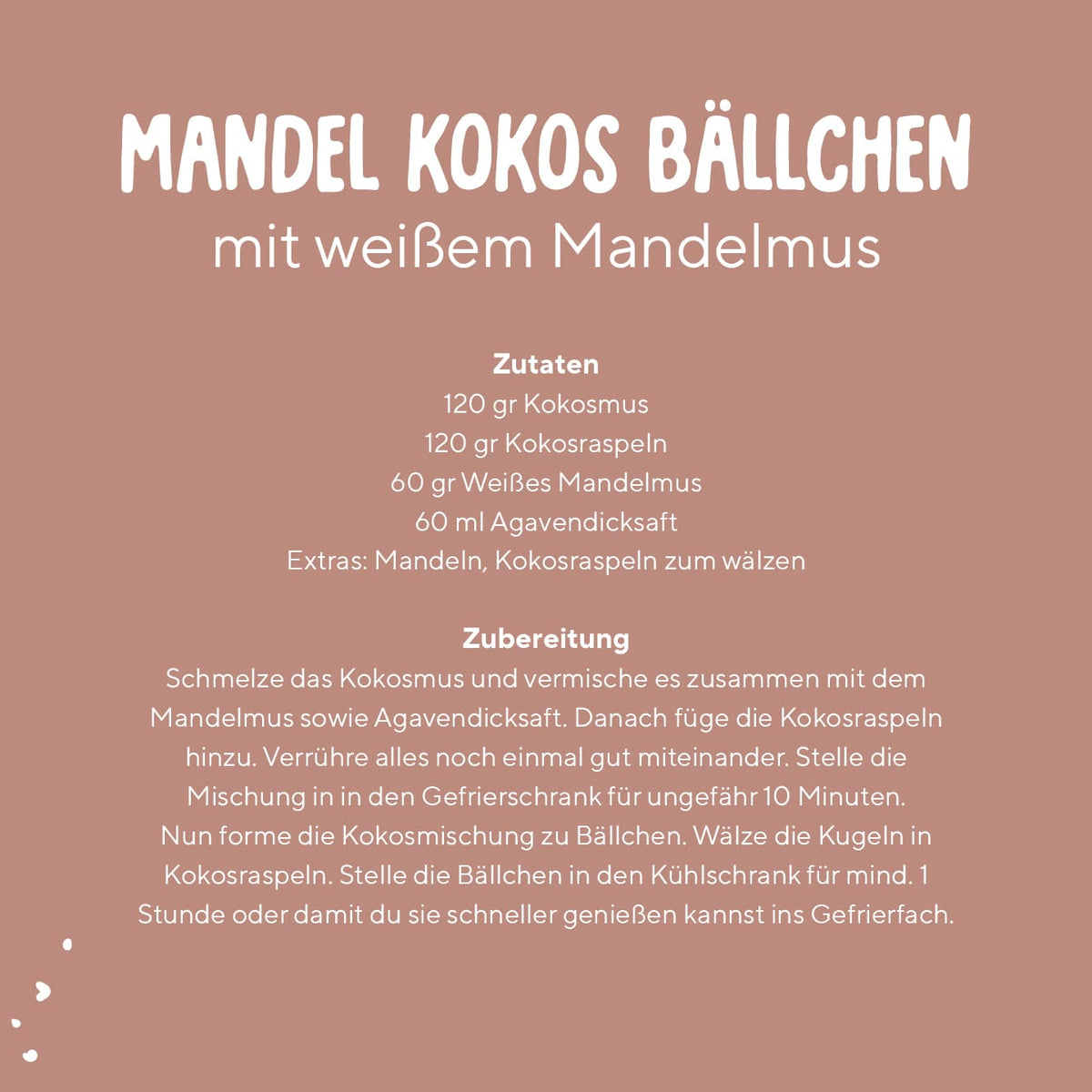 Rezept für Mandel-Kokos-Bällchen mit Bio Weißem Mandelmus