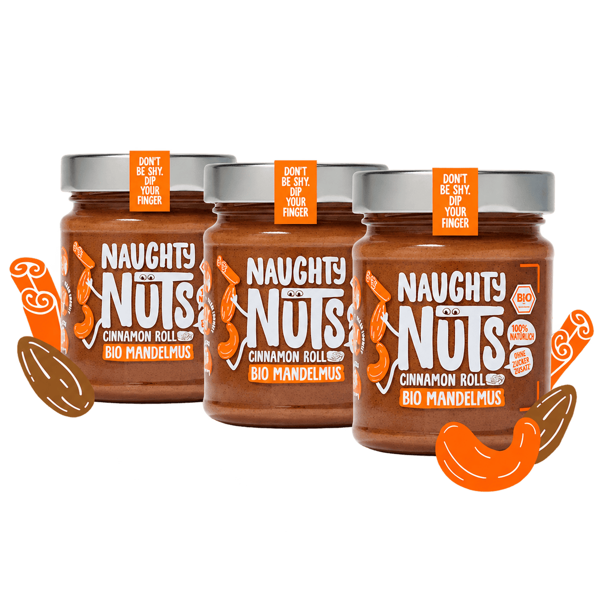 Naughty Nuts Nussbutter Bio Mandelmus Cinnamon Roll